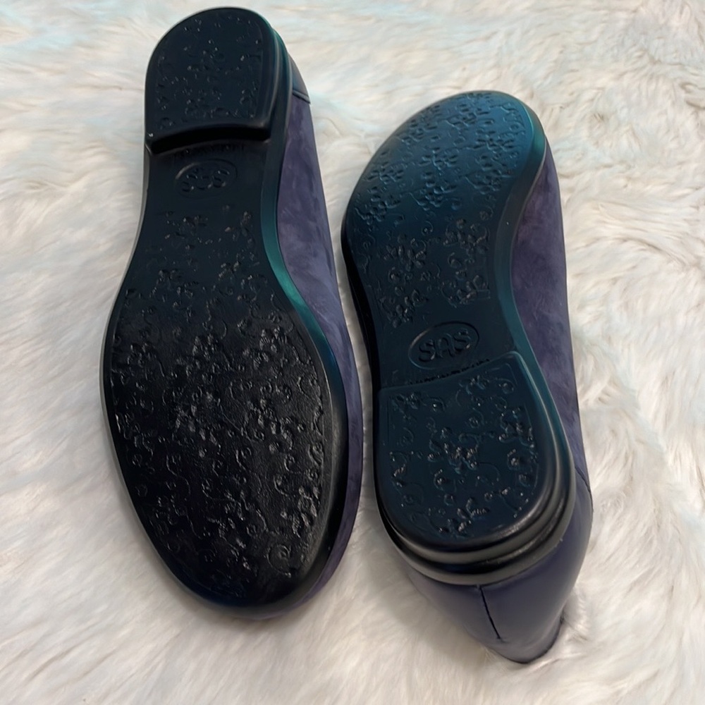 SAS Scenic Flat Cosmic Blue Leather Women Shoes Size 9 1/2 WW - Picture 11 of 11